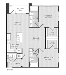 2 beds, 2 baths, 1,176 sqft, $1,581