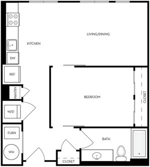 Studio, 1 bath, 711 sqft, $1,294