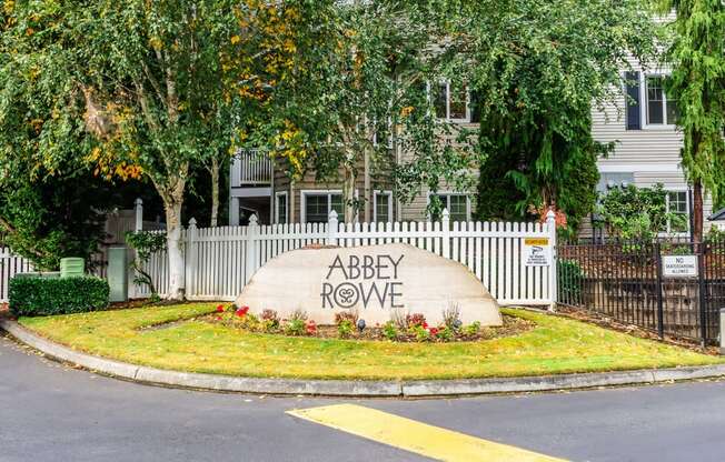 Monument Sign at Abbey Rowe Apartments in Olympia, Washington, WA