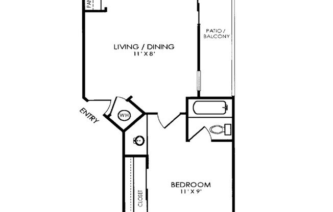 1 bed, 1 bath, 440 sqft, $750, Unit 633