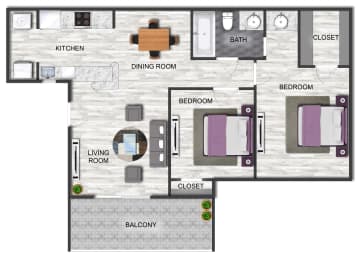 1 bed, 1 bath, 874 sqft, $867