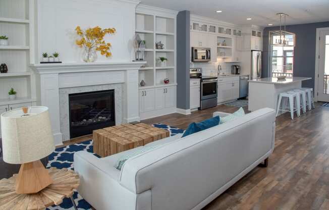 Living Room Remodel With Fireplace at The McMillan, Shoreview, 55126