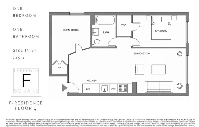 1 bed, 1 bath, $3,354, Unit 4F