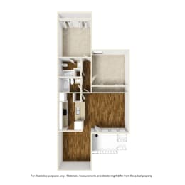 2 beds, 2 baths, 1,065 sqft, $1,761