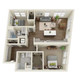 2 beds, 2 baths, 1,107 sqft, $1,645