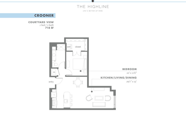 1 bed, 1 bath, 718 sqft, $1,290, Unit 356