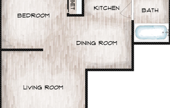 Studio, 1 bath, 373 sqft, $1,089, Unit 3-101