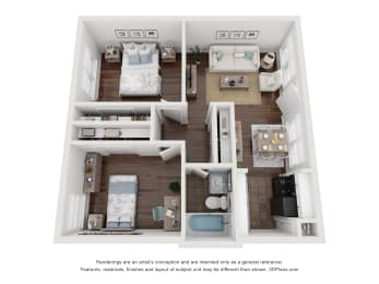 2 beds, 1 bath, 691 sqft, $1,299