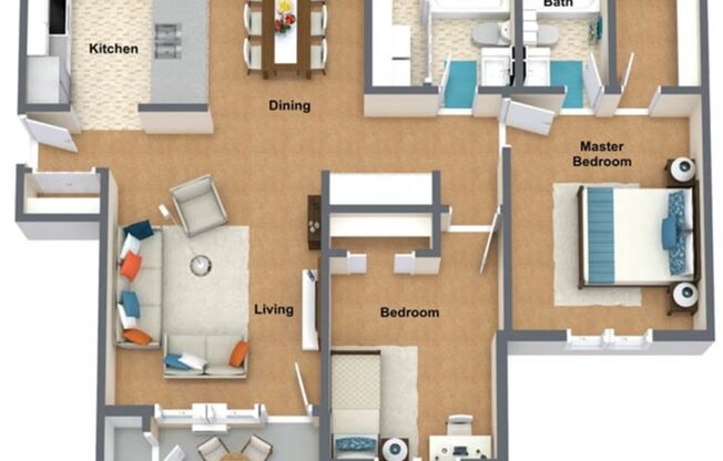 2 beds, 2 baths, 1,070 sqft, $1,530, Unit 340