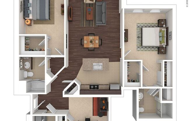 2 beds, 2 baths, 1,323 sqft, $3,495