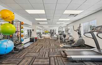 Pet-Friendly Townhomes in Burnsville, MN – Summit Townhomes - a fitness center with treadmills and other exercise equipment