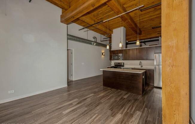 Nice wood plank flooring at Carriage House Lofts, Illinois, 60605