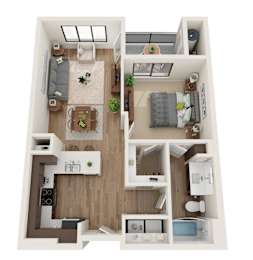 1 bed, 1 bath, 726 sqft, $1,519