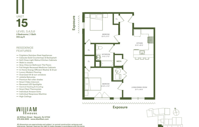 2 beds, 1 bath, 915 sqft, $2,750, Unit 615