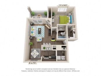 1 bed, 1 bath, 800 sqft, $1,189