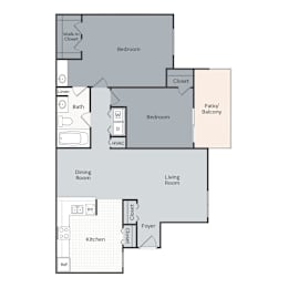 2 beds, 1 bath, 1,062 sqft, $835