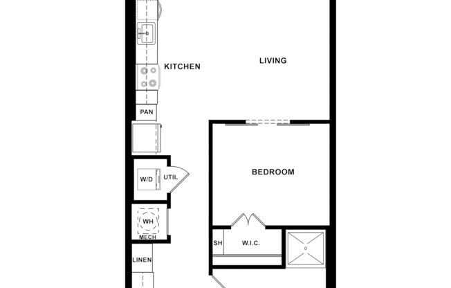 Studio, 1 bath, 540 sqft, $1,365