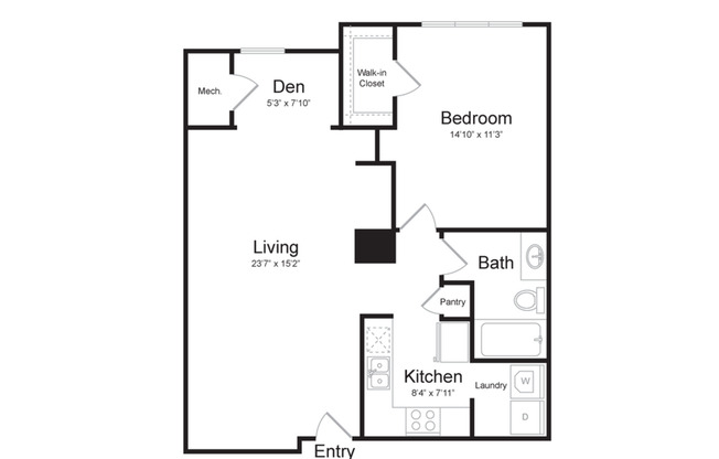 1 bed, 1 bath, 867 sqft, $1,957