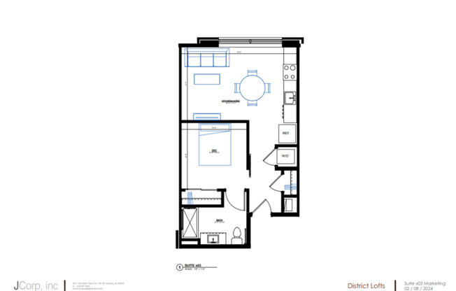 1 bed, 1 bath, 600 sqft, $1,100, Unit 410