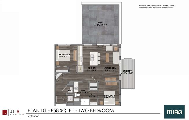 2 beds, 1 bath, 858 sqft, $2,200, Unit #300
