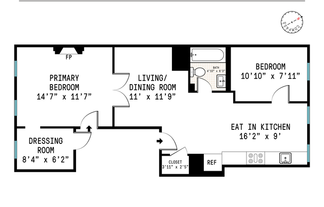 2 beds, 1 bath, $3,700, Unit 3