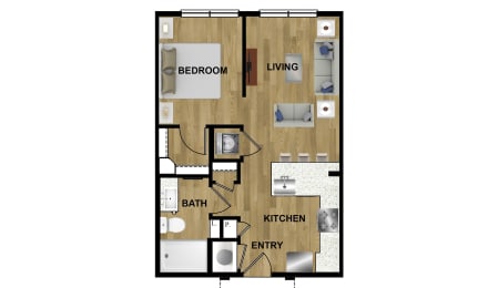 1 bed, 1 bath, 572 sqft, $1,183