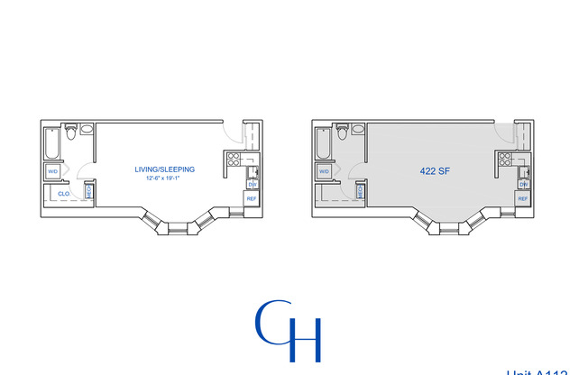 Studio, 1 bath, 422 sqft, $1,453, Unit A-112