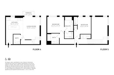 2 beds, 2.5 baths, 1,113 sqft, $3,555