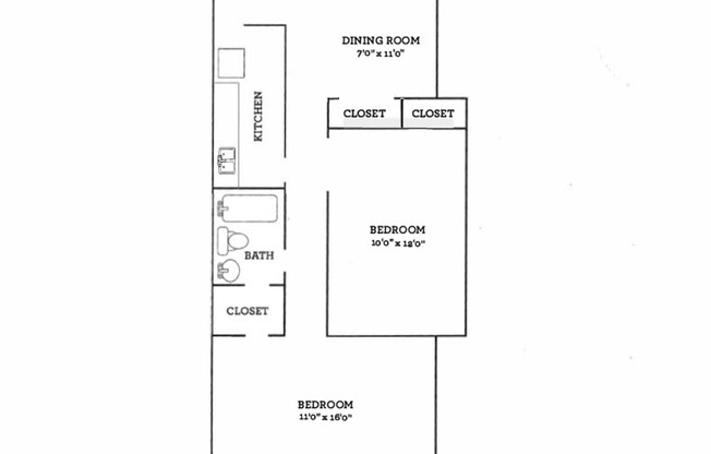 2 beds, 1 bath, 833 sqft, $1,095