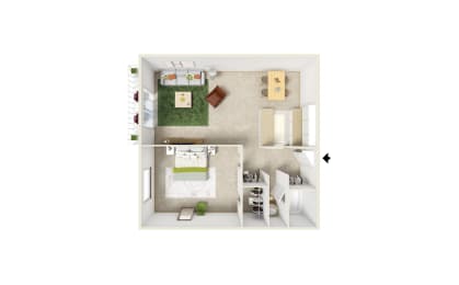1 bed, 1 bath, 808 sqft, $1,336