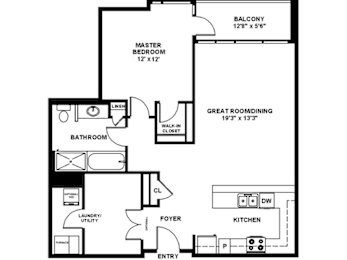 1 bed, 1 bath, 971 sqft, $2,242