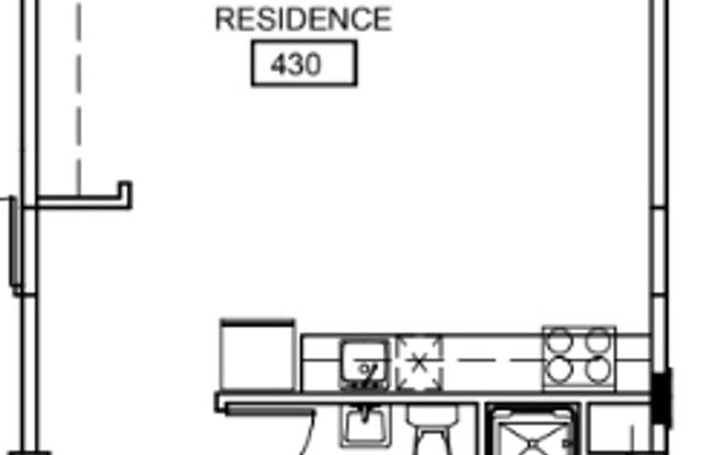 Studio, 1 bath, 669 sqft, $1,345, Unit 430