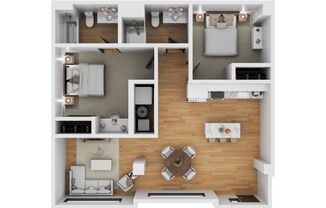 2 beds, 2 baths, 1,039 sqft, $1,725, Unit 9-107