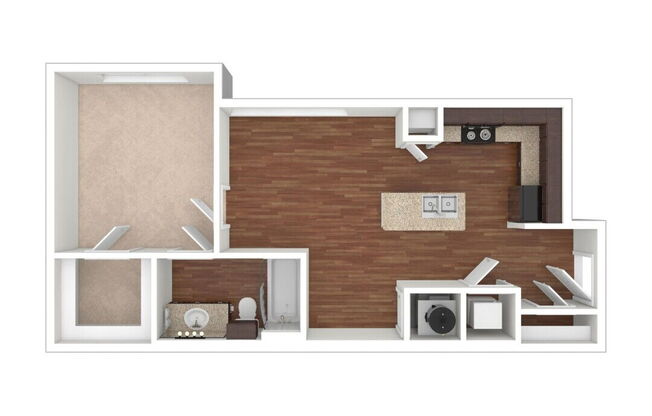 1 bed, 1 bath, 664 sqft, $1,040