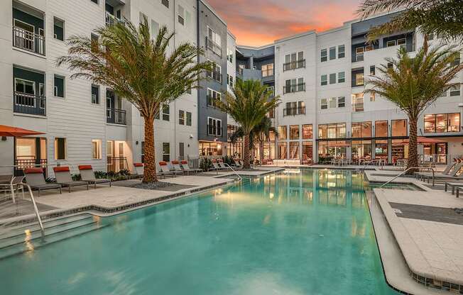 Resort Pool at Aurora Luxury Apartments in Downtown Tampa FL