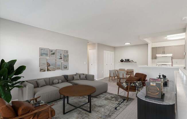 Spacious Living Area with Carpet