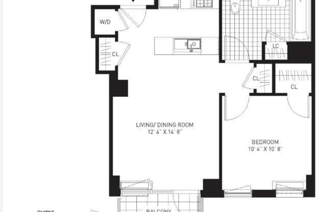 1 bed, 1 bath, $4,445, Unit 7C