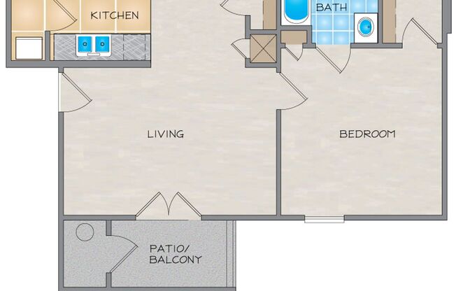 1 bed, 1 bath, 687 sqft, $1,195, Unit 115H