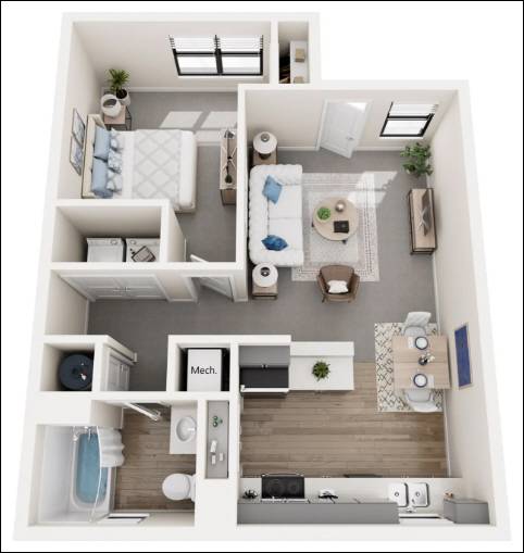 1 bed, 1 bath, 675 sqft, $1,200