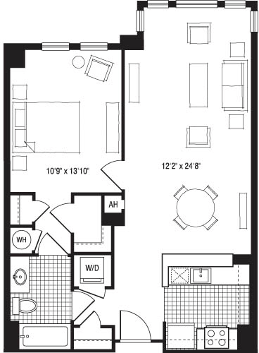1 bed, 1 bath, 730 sqft, $3,020, Unit 1012