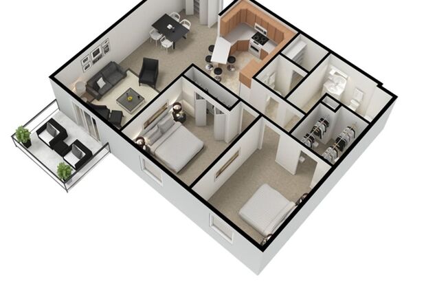 2 beds, 1.5 baths, 1,008 sqft, $1,295, Unit A-307