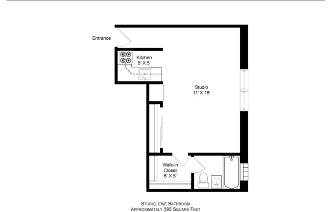 Studio, 1 bath, 400 sqft, $1,175, Unit 311