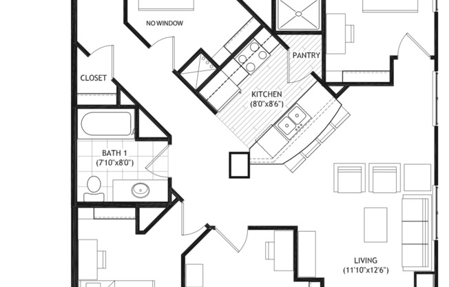 4 beds, 2 baths, 1,165 sqft, $5,275, Unit 210