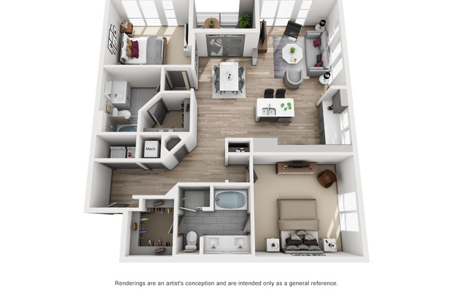 2 beds, 2 baths, 1,286 sqft, $3,153