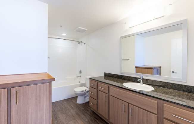 the preserve at ballantyne commons community bathroom with sink toilet and shower