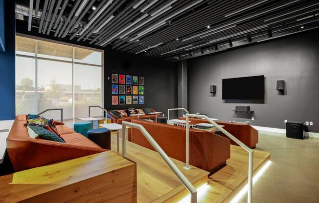 Lounge Area With TV at Riverfront Everett, Everett, Washington