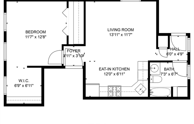 1 bed, 1 bath, 585 sqft, $2,000, Unit 2