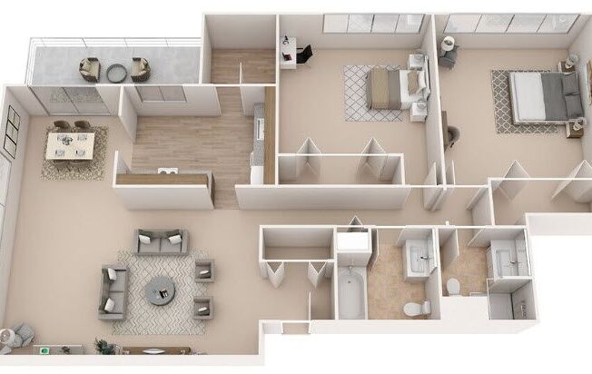 2 beds, 2 baths, 1,060 sqft, $1,985