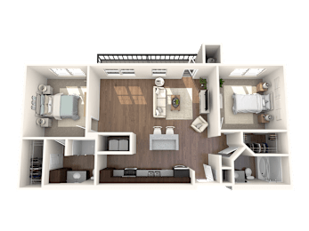 2 beds, 2 baths, 1,101 sqft, $1,901