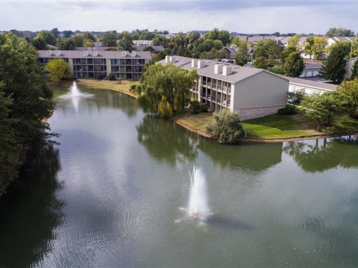 Relaxing Private Lake with Fountains